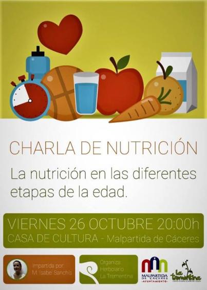 Mañana se impartirá una charla sobre nutrición