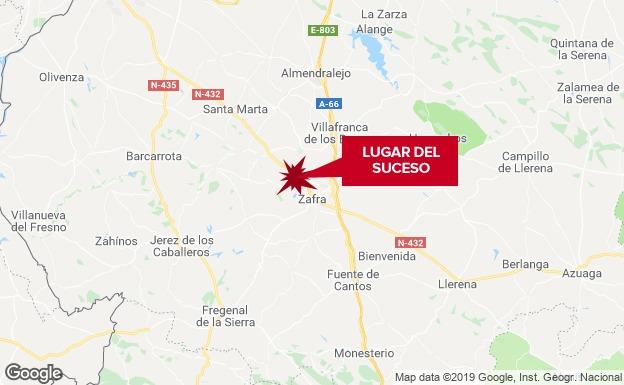 Herido un hombre de 42 años en una salida de vía en Zafra