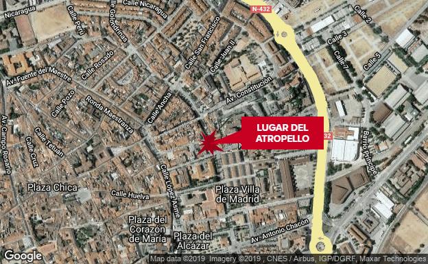 Herida una mujer con un trauma craneal al ser atropellada en Zafra
