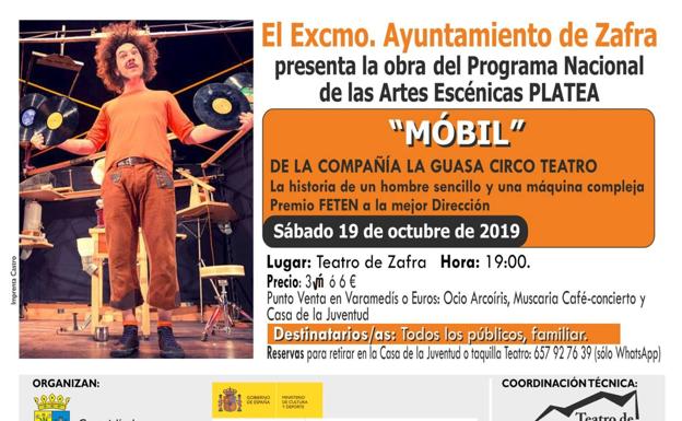 La obra 'Móbil' de La Guasa Circo Teatro llega este sábado al Teatro de Zafra