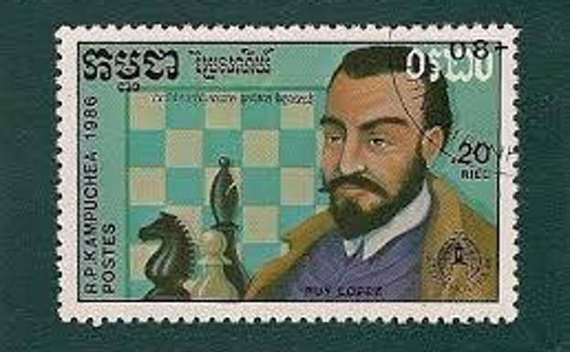 La iniciativa de emitir un sello en homenaje a Ruy López es de la Agrupación de Ajedrez