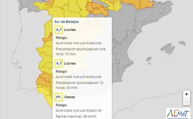 En alerta amarilla por las fuertes rachas de viento