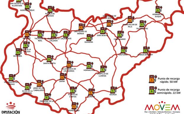 Los puntos de recarga eléctrica de la Diputación serán gratis dos años
