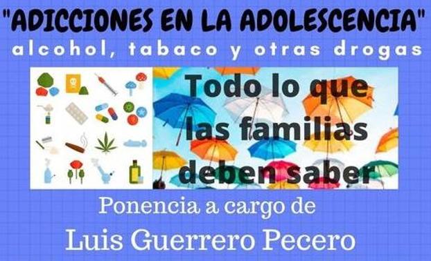 Las adicciones en la adolescencia serán tratadas en la próxima sesión de la Escuela de Familias