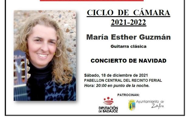La guitarrista María Esther Guzmán ofrecerá el concierto de Navidad de Juventudes Musicales de Zafra este sábado
