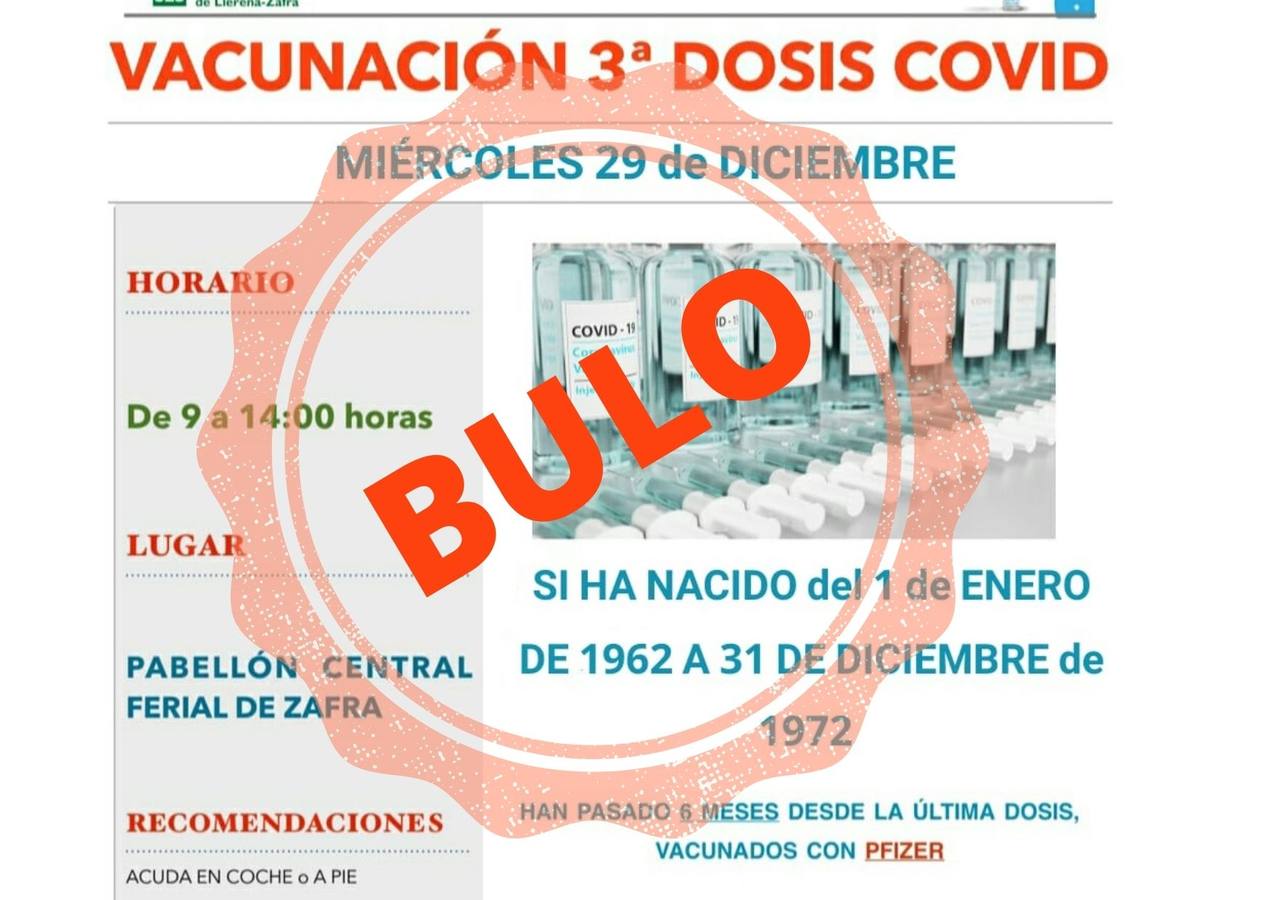 La Gerencia del Área de Salud advierte de un bulo que circula por las redes sobre una vacunación masiva para mañana miércoles