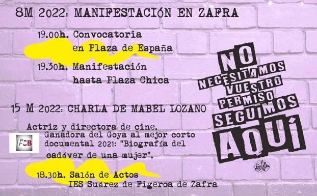 Zafra Violeta convoca su Marcha 8M por el Día Internacional de la Mujer