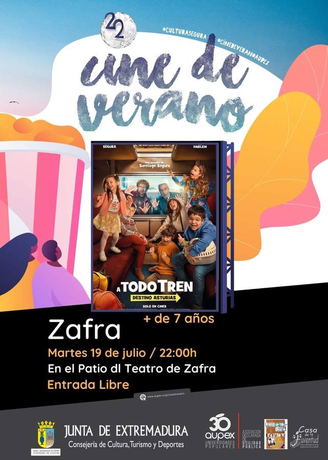 Este martes continúa el Cine de Verano en el patio del Teatro de Zafra con '¡A todo tren! Destino Asturias'