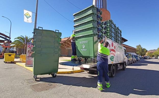 Promedio activa cuatro turnos de recogida de residuos diarios en la feria