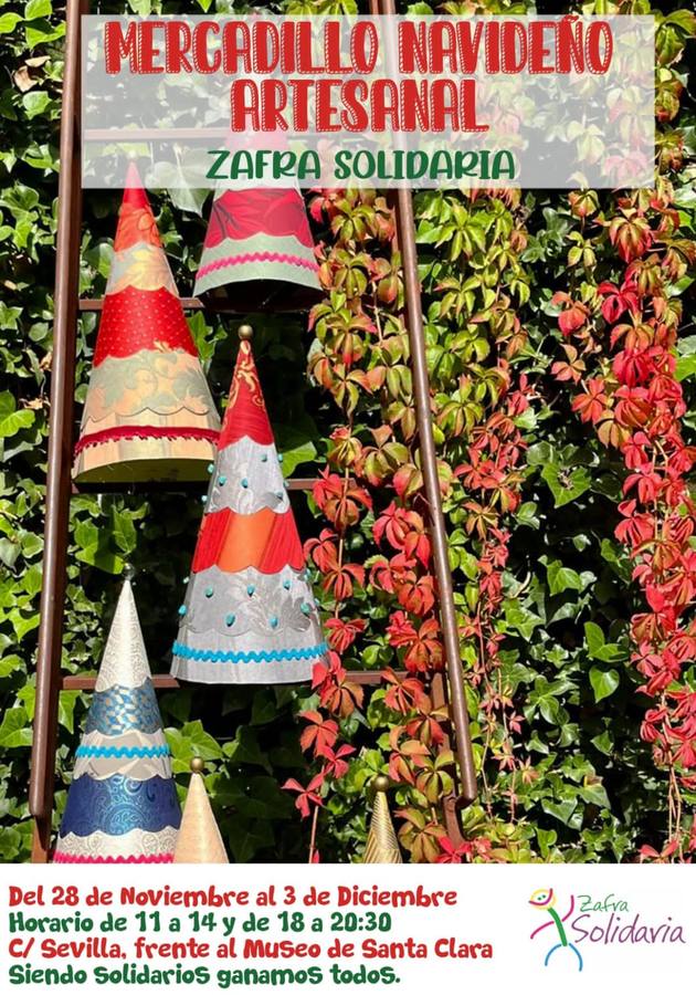 Zafra Solidaria recupera su Mercadillo Navideño Artesanal del 28 de noviembre al 3 de diciembre