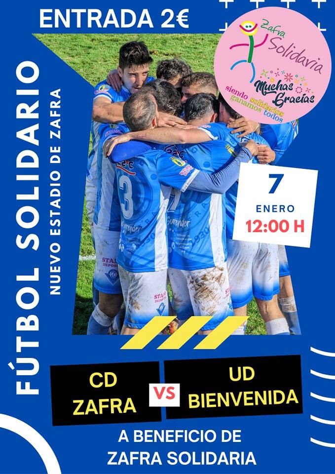 El encuentro solidario entre el CD Zafra y el UD Bienvenida será a favor de Zafra Solidaria
