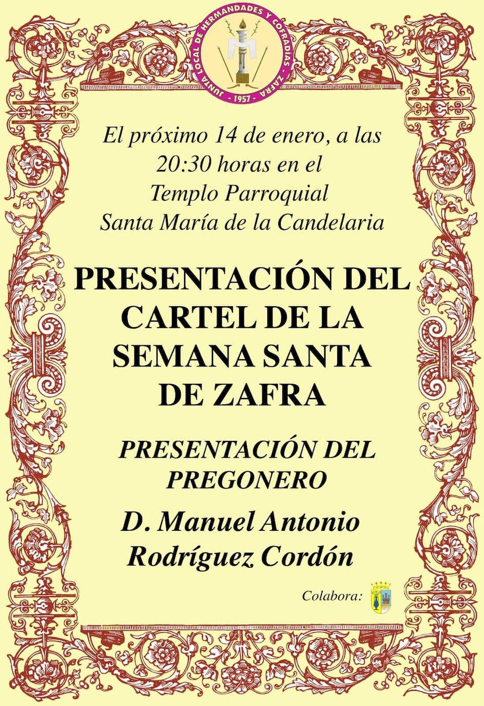 La Junta Local de Cofradías y Hermandades presenta el próximo sábado el cartel y el pregonero de la Semana Santa 2023