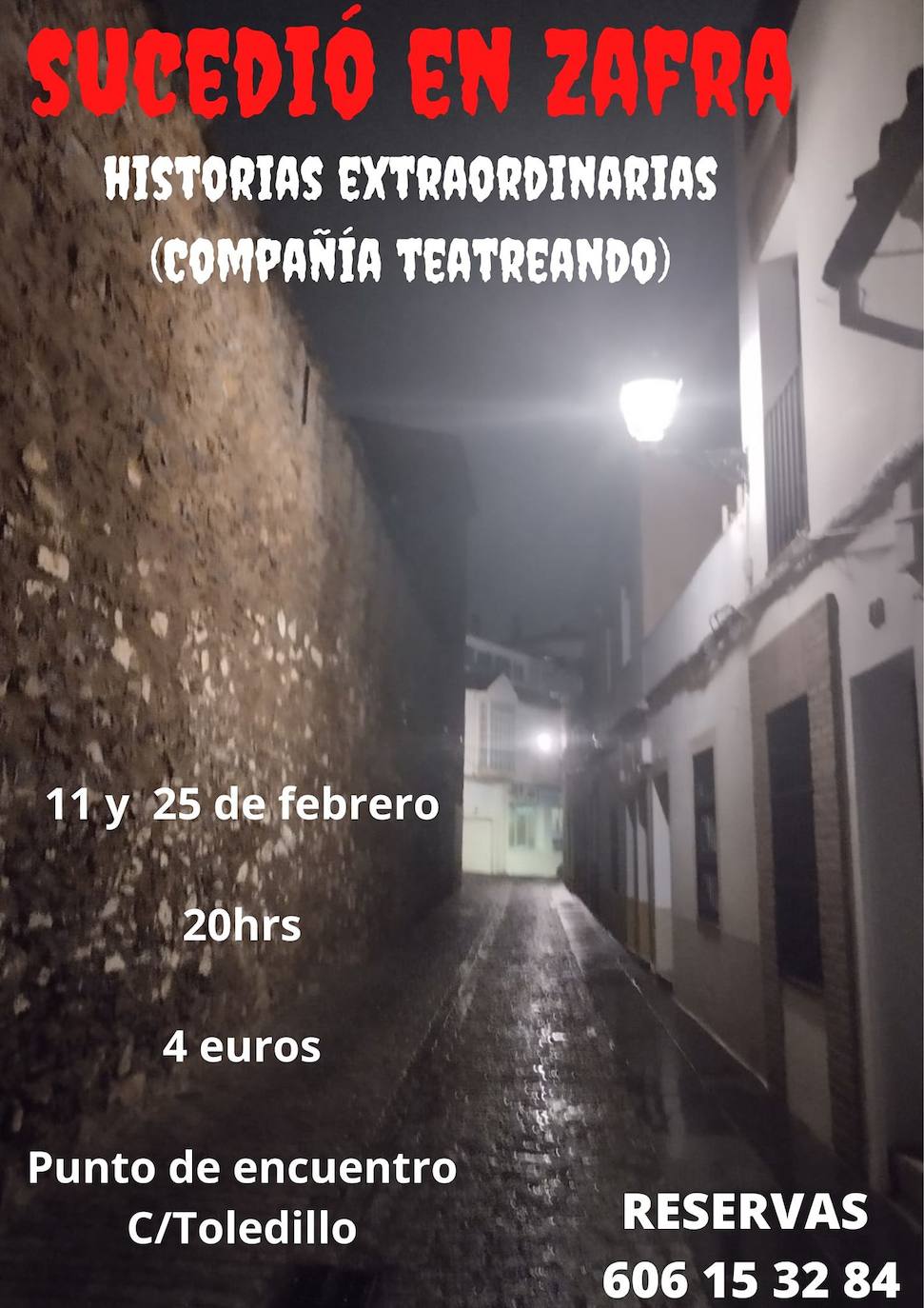 La compañía Teatreando organiza la ruta 'Sucedió en Zafra' el 11 y 25 de febrero