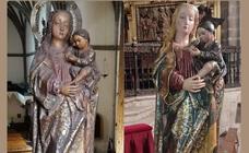 La imagen de Santa María de Candelaria vuelve al templo tras su restauración