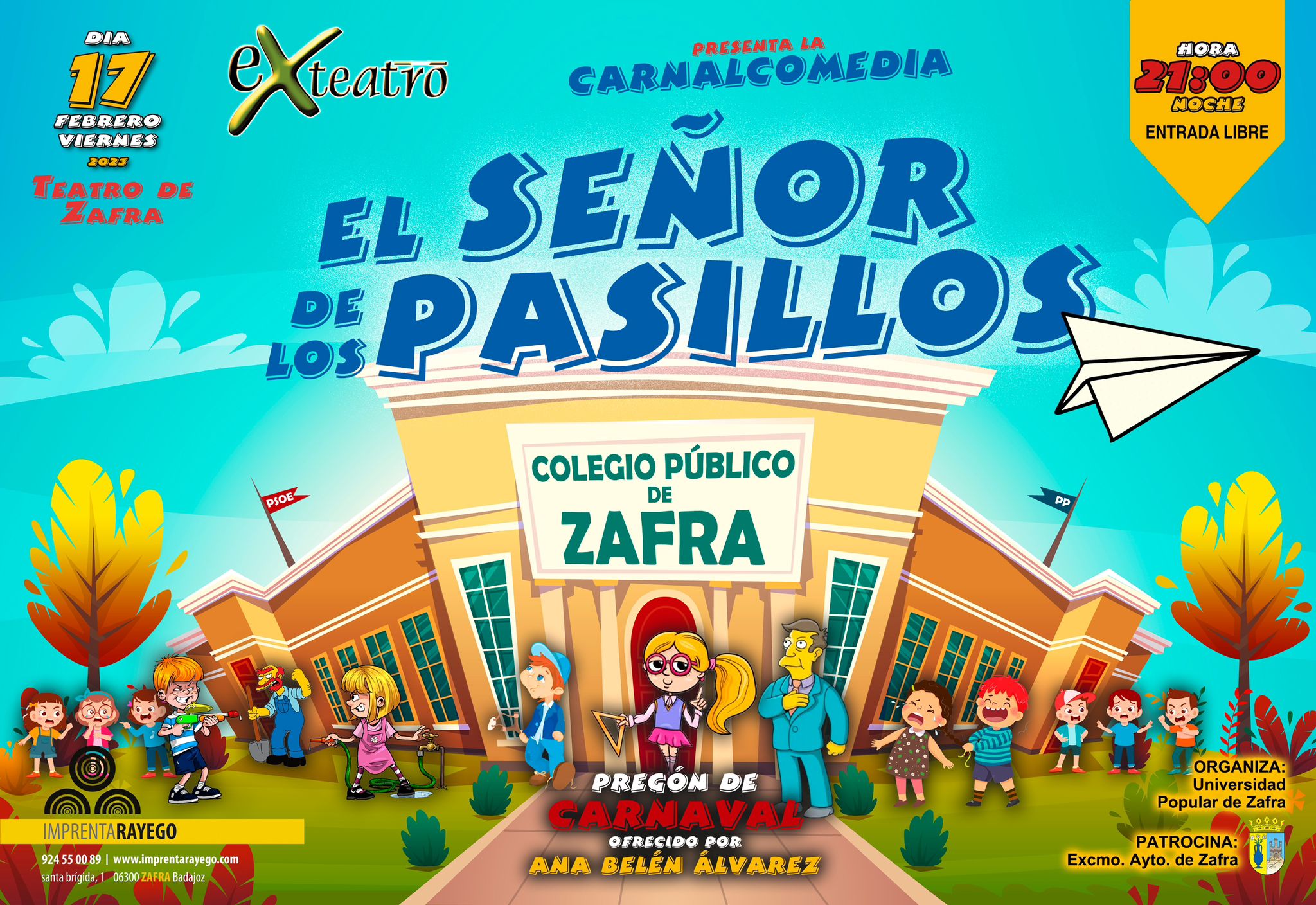 Exteatro propone volver a las clases en la Carnalcomedia 'El Señor de los Pasillos'