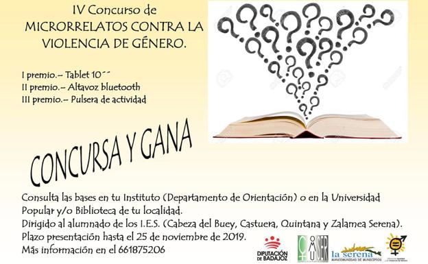 Los alumnos de instituto de Zalamea ya pueden participar en el concurso de Microrrelatos contra la violencia de género