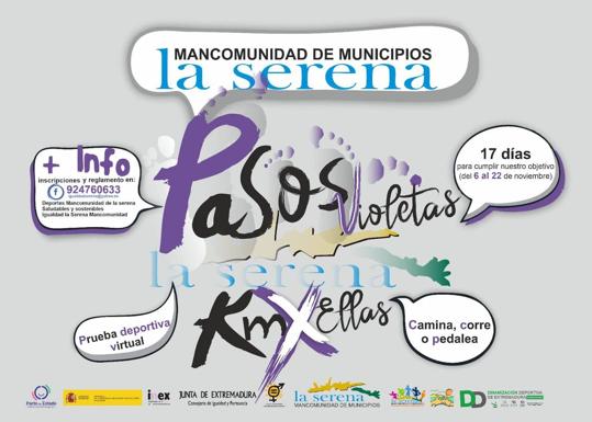 La Mancomunidad de La Serena promueve la carrera virtual 'Pasos Violetas - Kms por Ellas'