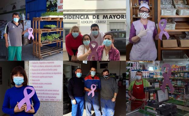 La ola de los lazos morados para celebrar el 25N inunda Zalamea de la Serena
