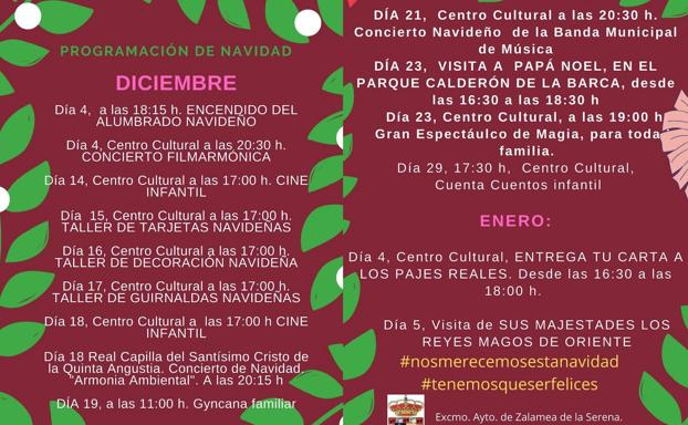 Zalamea de la Serena presenta la programación de Navidad