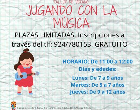 Abierto el plazo de inscripción para el taller infantil 'Jugando con la Música'