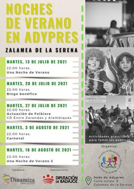 La sede de ADYPRES acoge el programa de dinamización 'Noches de Verano en ADYPRES'