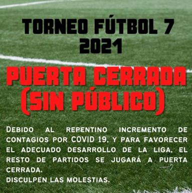 El Torneo de Fútbol 7 se jugará a puerta cerrada desde hoy
