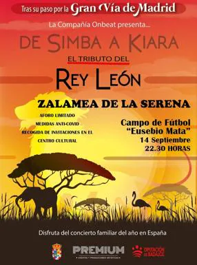 Aplazado al jueves 16 de septiembre el Musical Tributo del Rey León 'De Simba a Kiara'