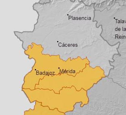 AEMET activa la alerta amarilla por lluvias en la comarca de La Serena durante el día de hoy