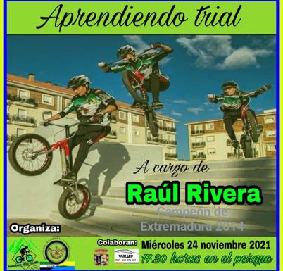 Los alumnos de la Escuela Ciclista disfrutarán de una demostración de trial a cargo de Raúl Rivera