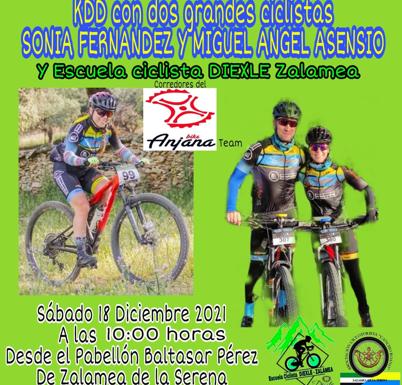 La Escuela Diexle Zalamea organiza una quedada ciclista con Sonia Fernández y Miguel Ángel Asensio