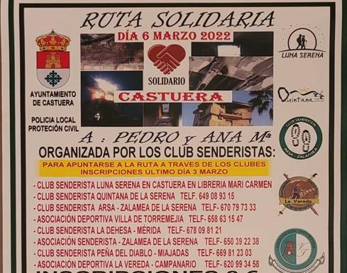 Los clubes senderistas de Zalamea se unen a la ruta solidaria por la familia que perdió todo en el incendio de su vivienda en Castuera