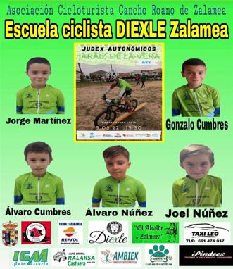 5 alumnos de la Escuela Ciclista Diexle Zalamea participan este sábado en la segunda prueba de los JUDEX BTT