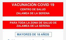 El Centro de Salud de Zalamea acoge una vacunación masiva de la Covid-19 el próximo 11 de abril