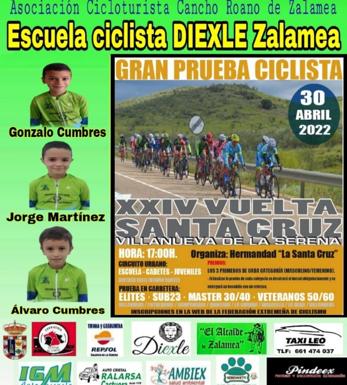 3 alumnos de la Escuela Ciclista Diexle Zalamea participan este sábado en la XXIV Vuelta Santa Cruz