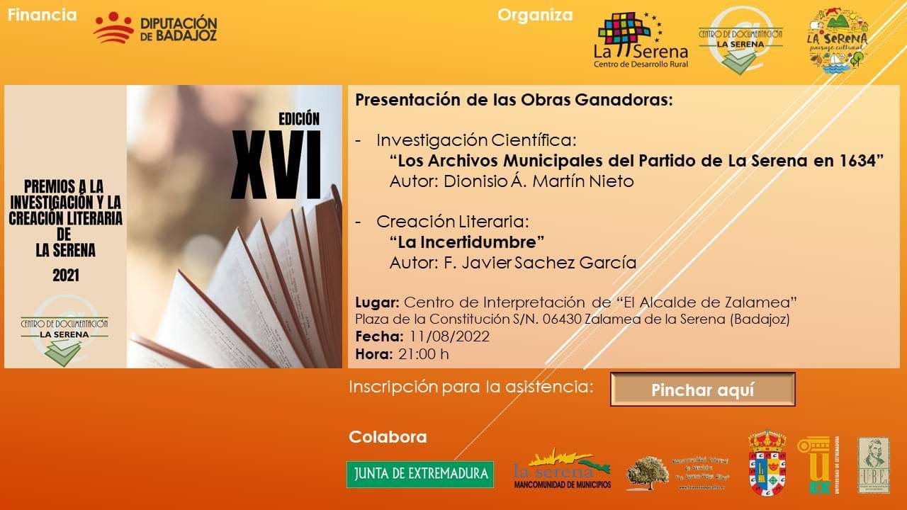 Las obras ganadoras de la XVI Edición de los Premios a la Investigación y la Creación Literaria de La Serena serán presentadas mañana