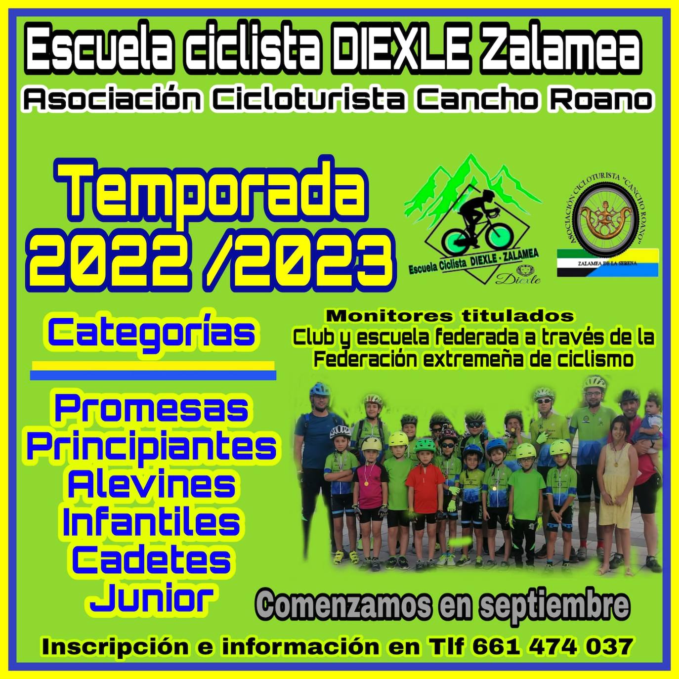 La Escuela Ciclista Diexle Zalamea abre el plazo de inscripción para la temporada 2022/2023